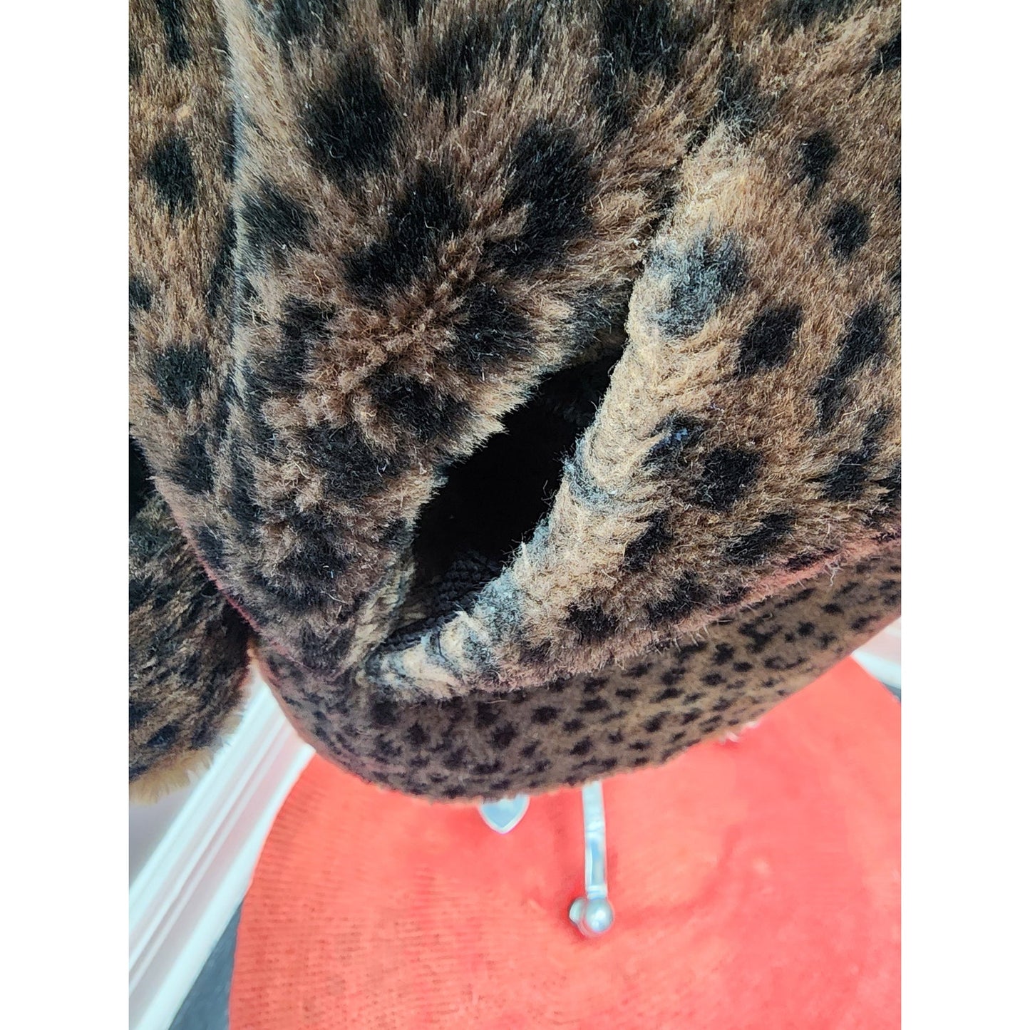80s-Lorovi Brown and Black Cheetah Faux Fur Coat - PL