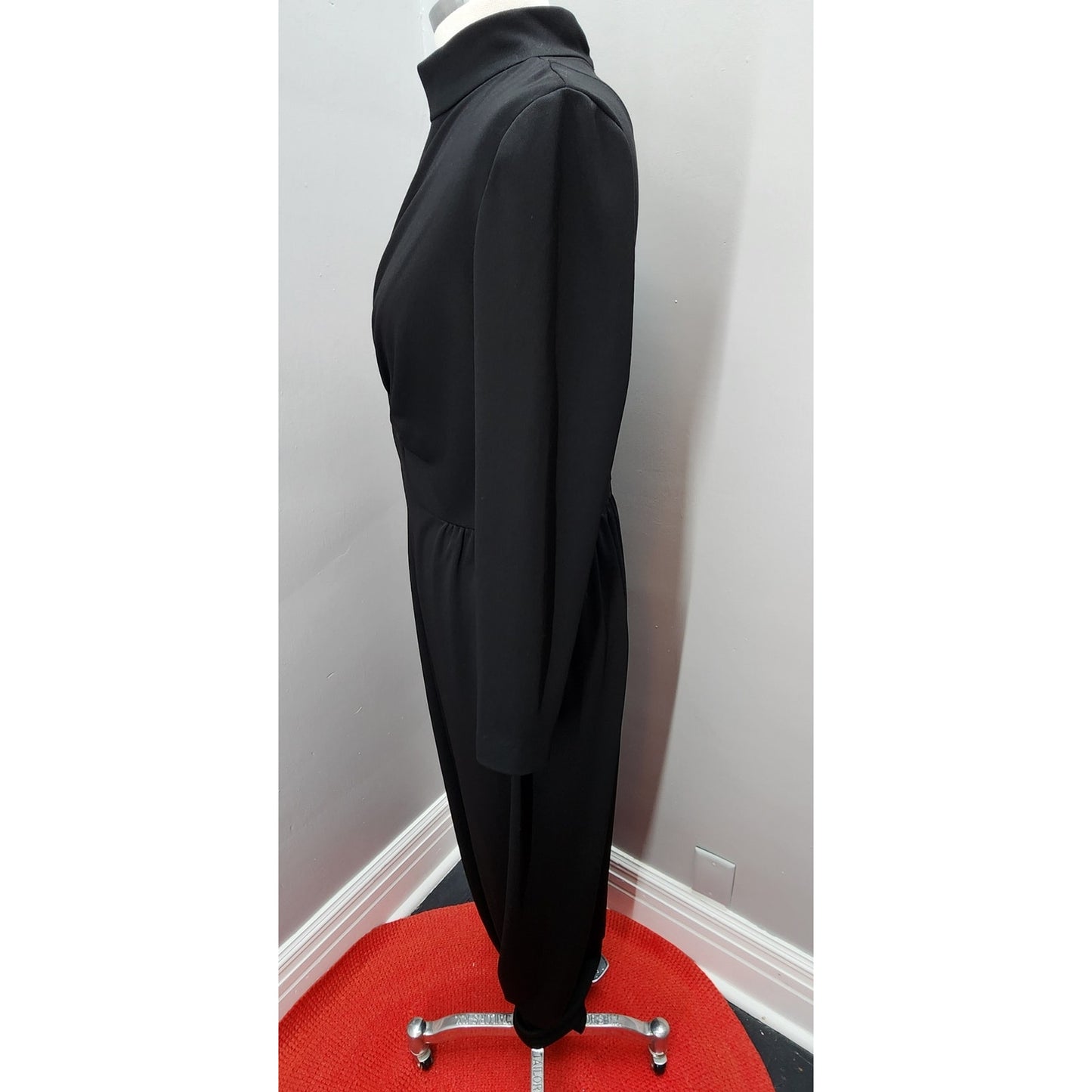 70s Vintage Puritan Forever Young Black Column Maxi - M