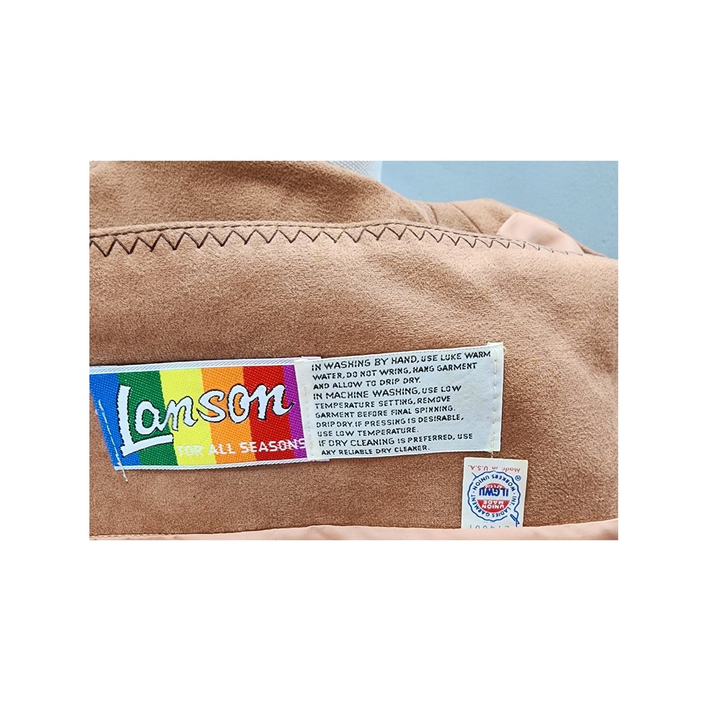 70s Vintage Faux Suede Tan Trench Coat, Contrast Stitching - M