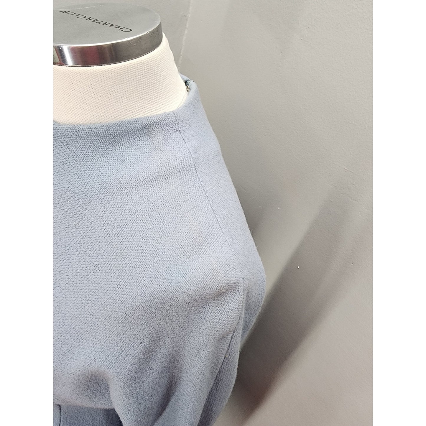 50s Vintage Jonathan Logan Baby Blue Wool Pencil Dress - M