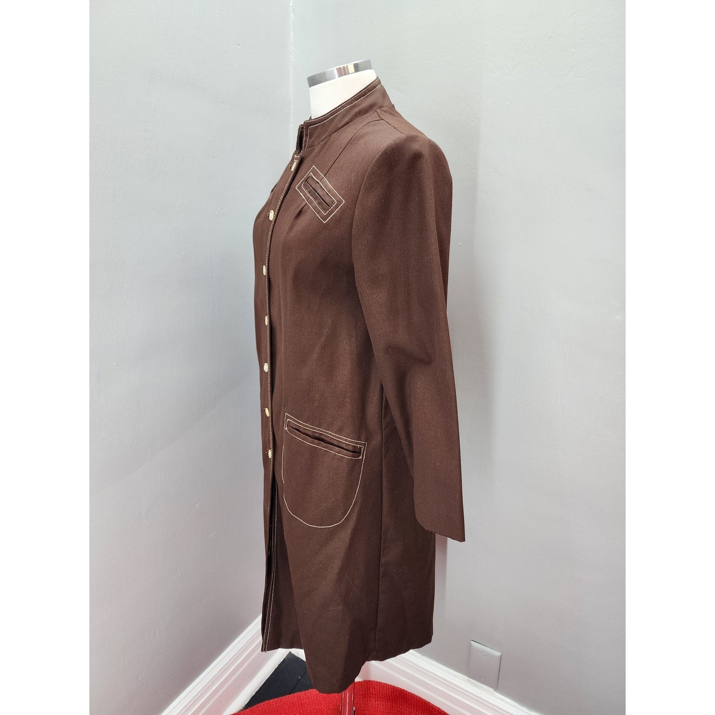 60s Vintage Northlander Brown Trench Coat - S