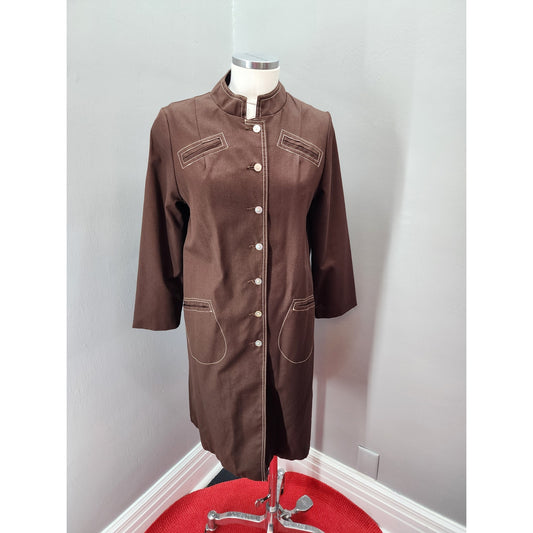 60s Vintage Northlander Brown Trench Coat - S