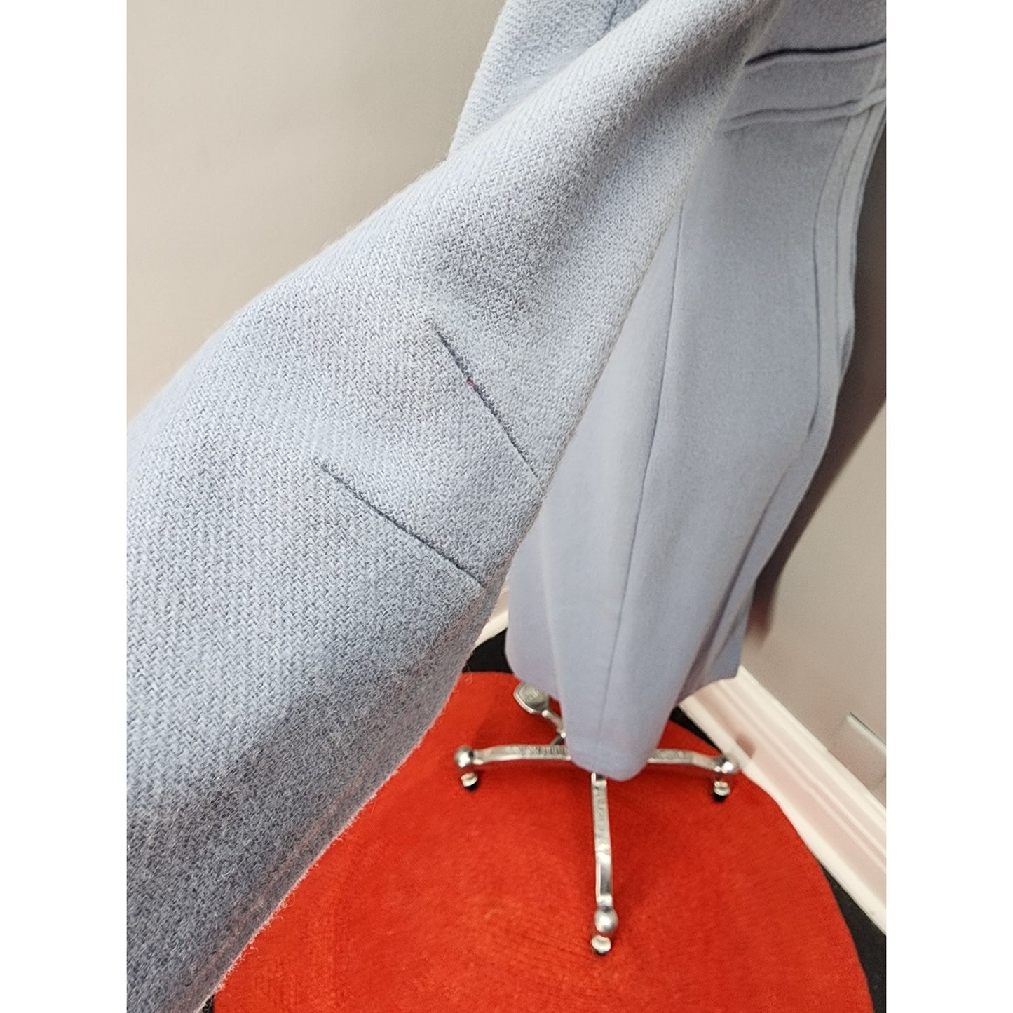 50s Vintage Jonathan Logan Baby Blue Wool Pencil Dress - M