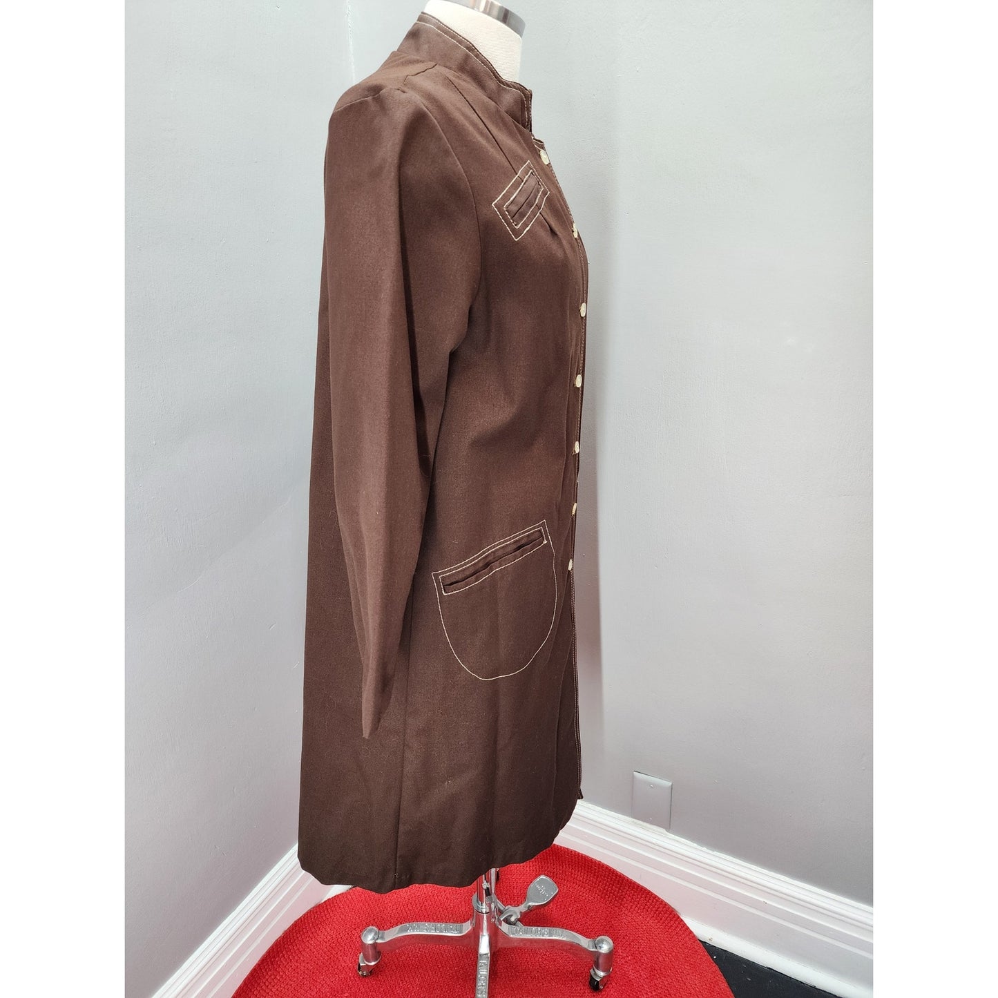 60s Vintage Northlander Brown Trench Coat - S