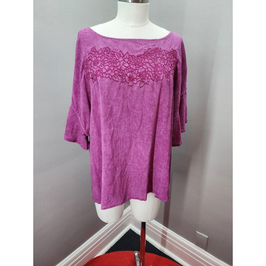 Christopher & Banks Flutter Sleeve Top NEW - XL