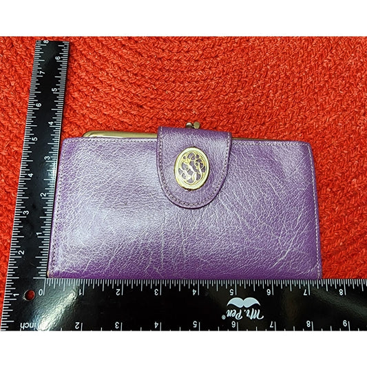 70s Vintage Rolfs Purple Leather Ladies Wallet