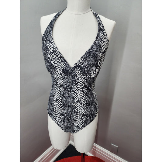 Y2K Vintage Catalina One Piece Swimsuit Snake Print Halter