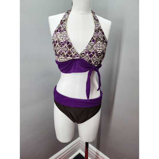 Y2K Vintage Faded Glory Bikini Purple and  Brown