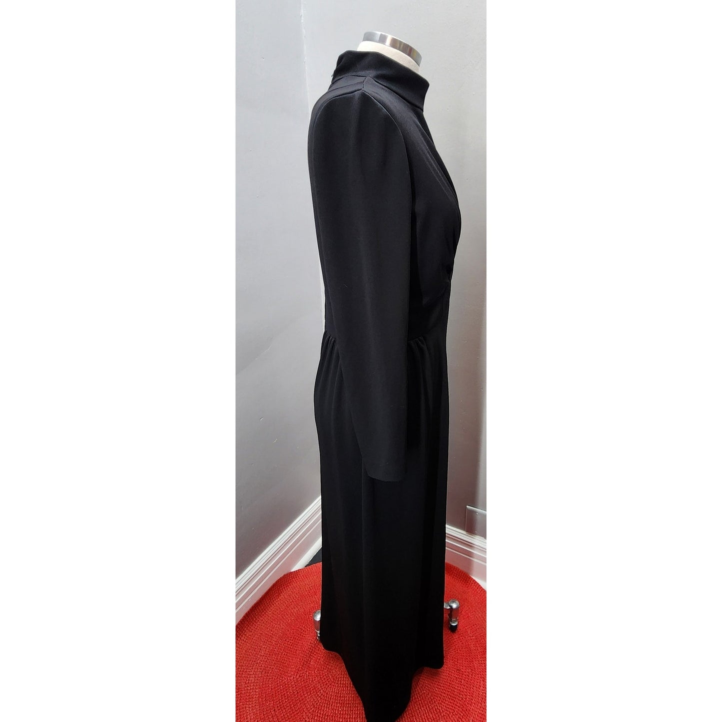70s Vintage Puritan Forever Young Black Column Maxi - M