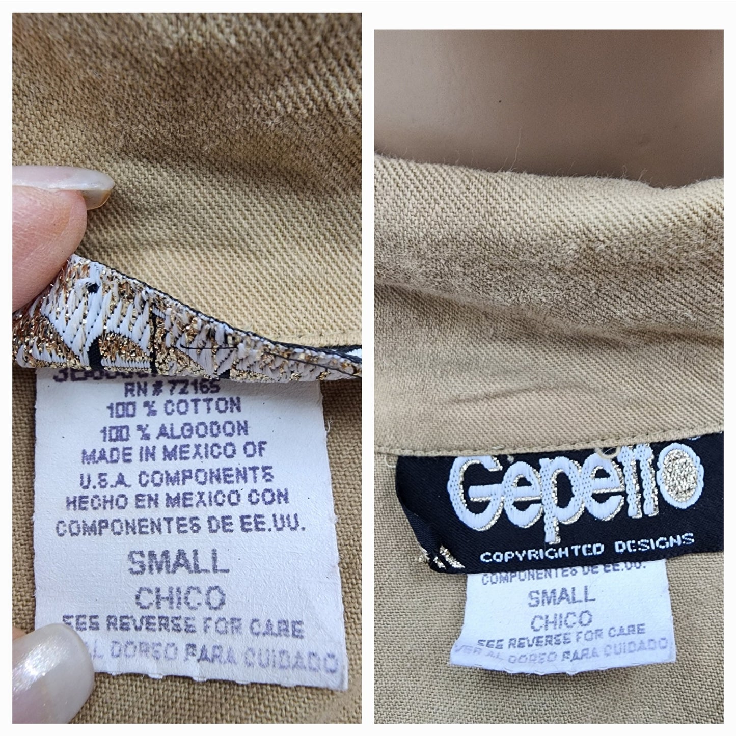 80s Vintage Gepetto Casual Safari Suit, Tan - S / M