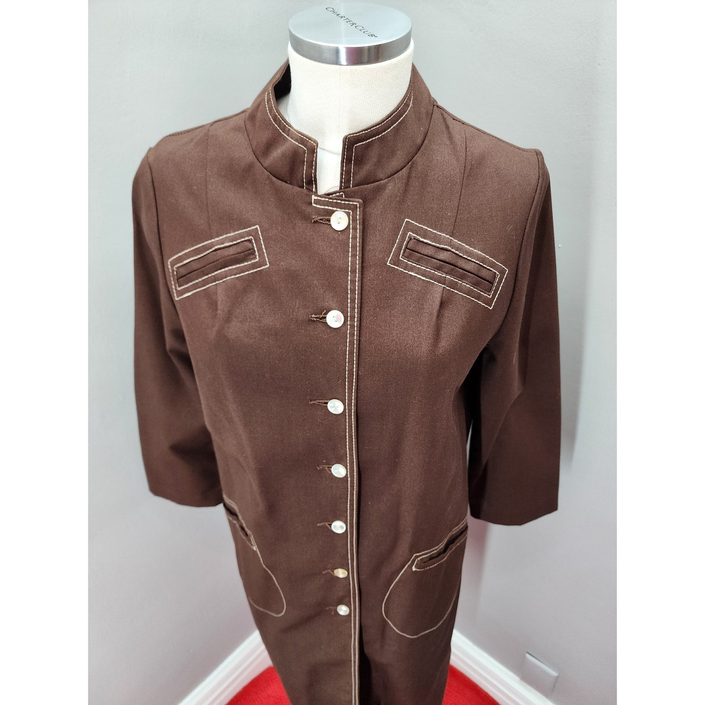 60s Vintage Northlander Brown Trench Coat - S