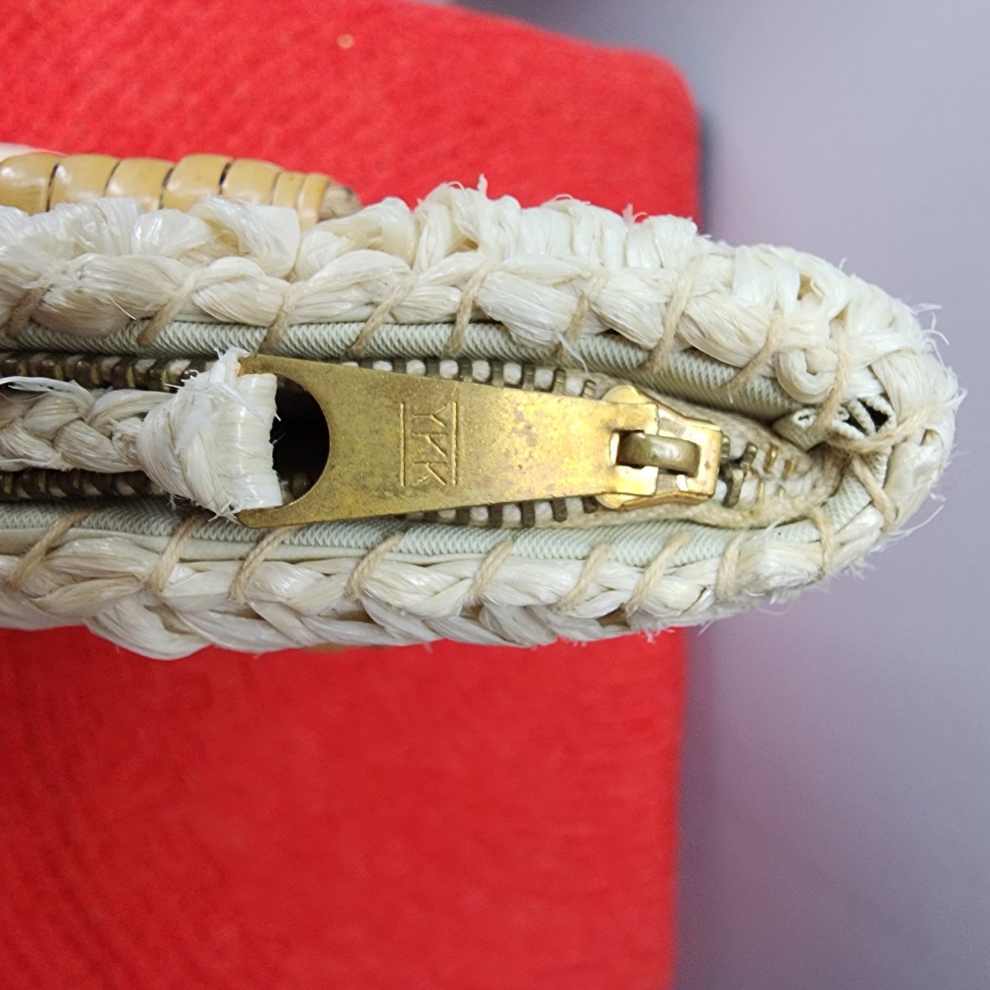 60s Vintage Marcus Brothers Raffia and Wicker Handle Small Tote