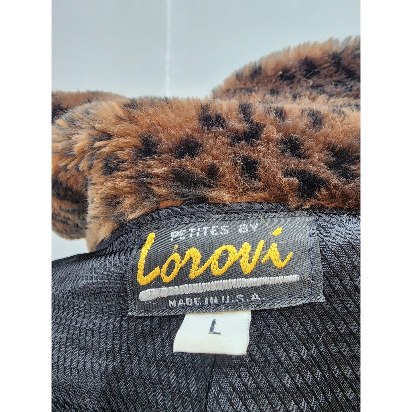 80s-Lorovi Brown and Black Cheetah Faux Fur Coat - PL