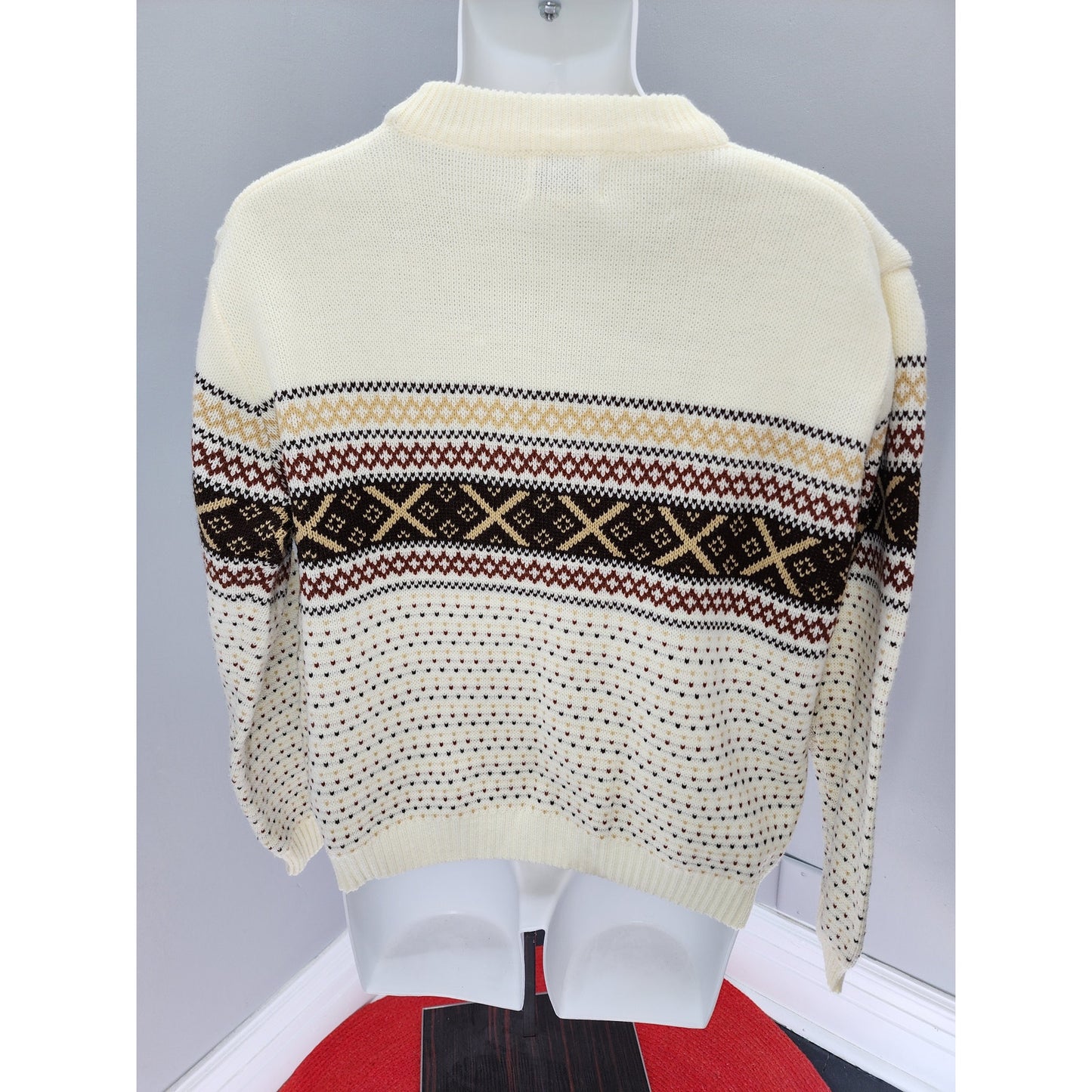 70s Vintage Classic Crewneck Sweater - Winter White - XL