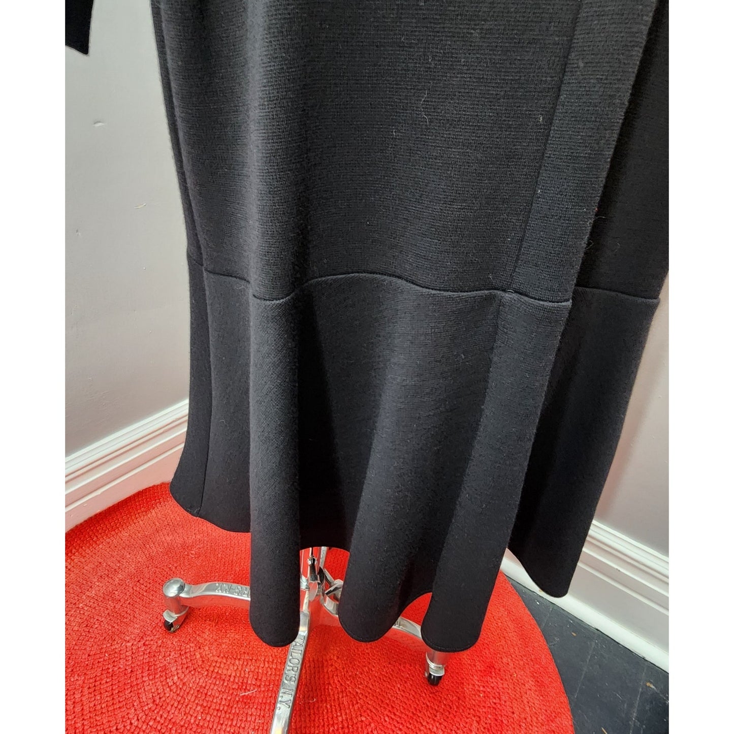 60s Vintage Wool Black Shift Dress with Moscow Origins - XXL