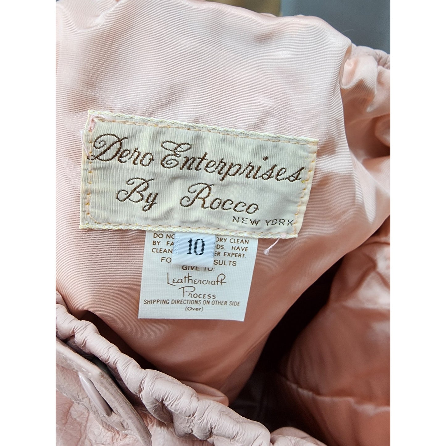 90s Pastel Pink Leather Long Pencil Skirt NOS - M