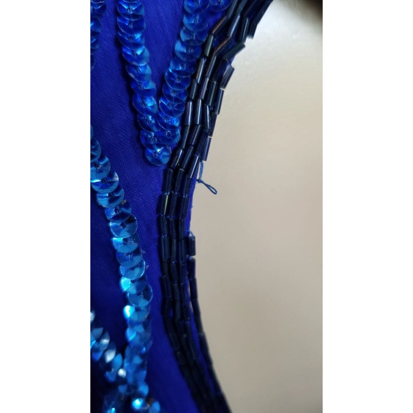 80s Vintage Carina Royal Blue Sequined Dress - M