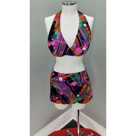 70s Vintage Sears Hawaiian Fashions 2 Piece Bikini Swim Suit- XL