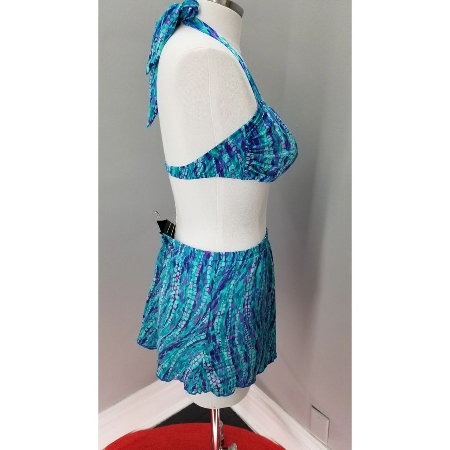 80s Vintage Jantzen Bluesy 2 Piece Swim Suit- L