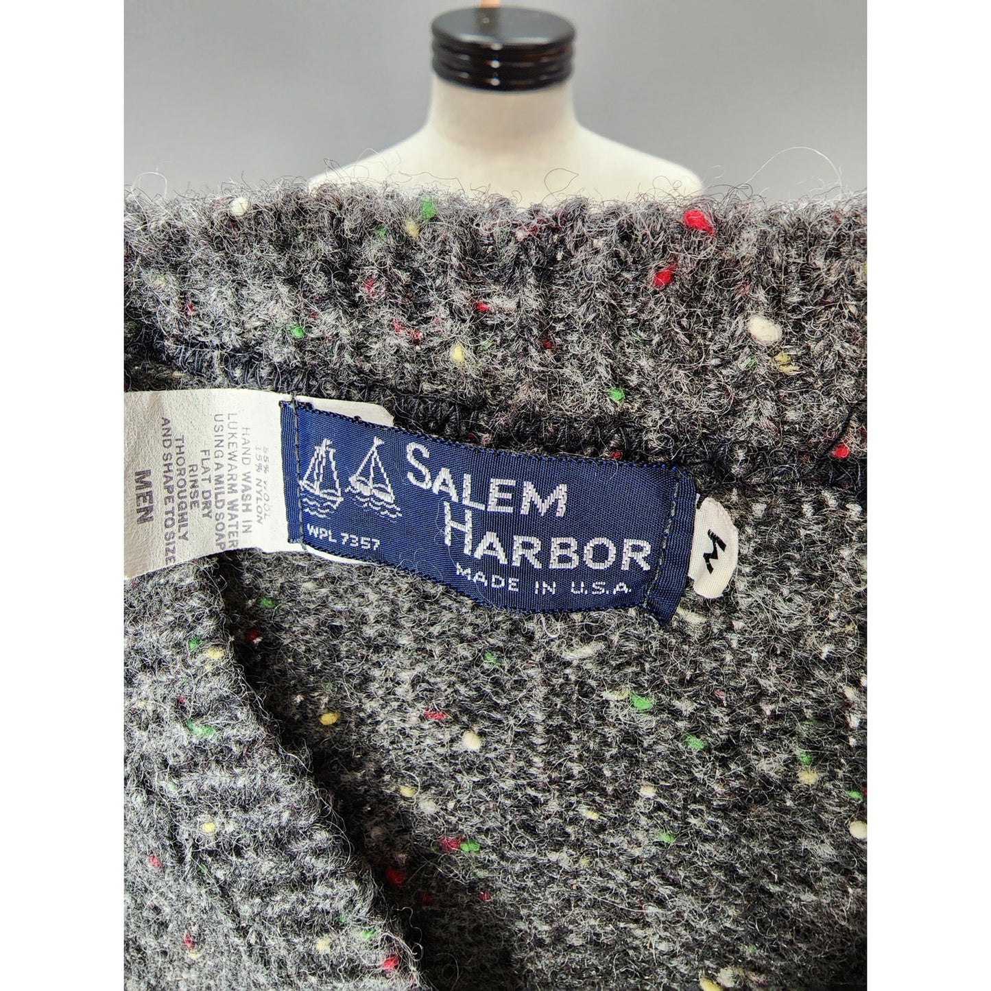 70s Vintage Men's Salem Harbor Wool Blend Sweater Vest - M