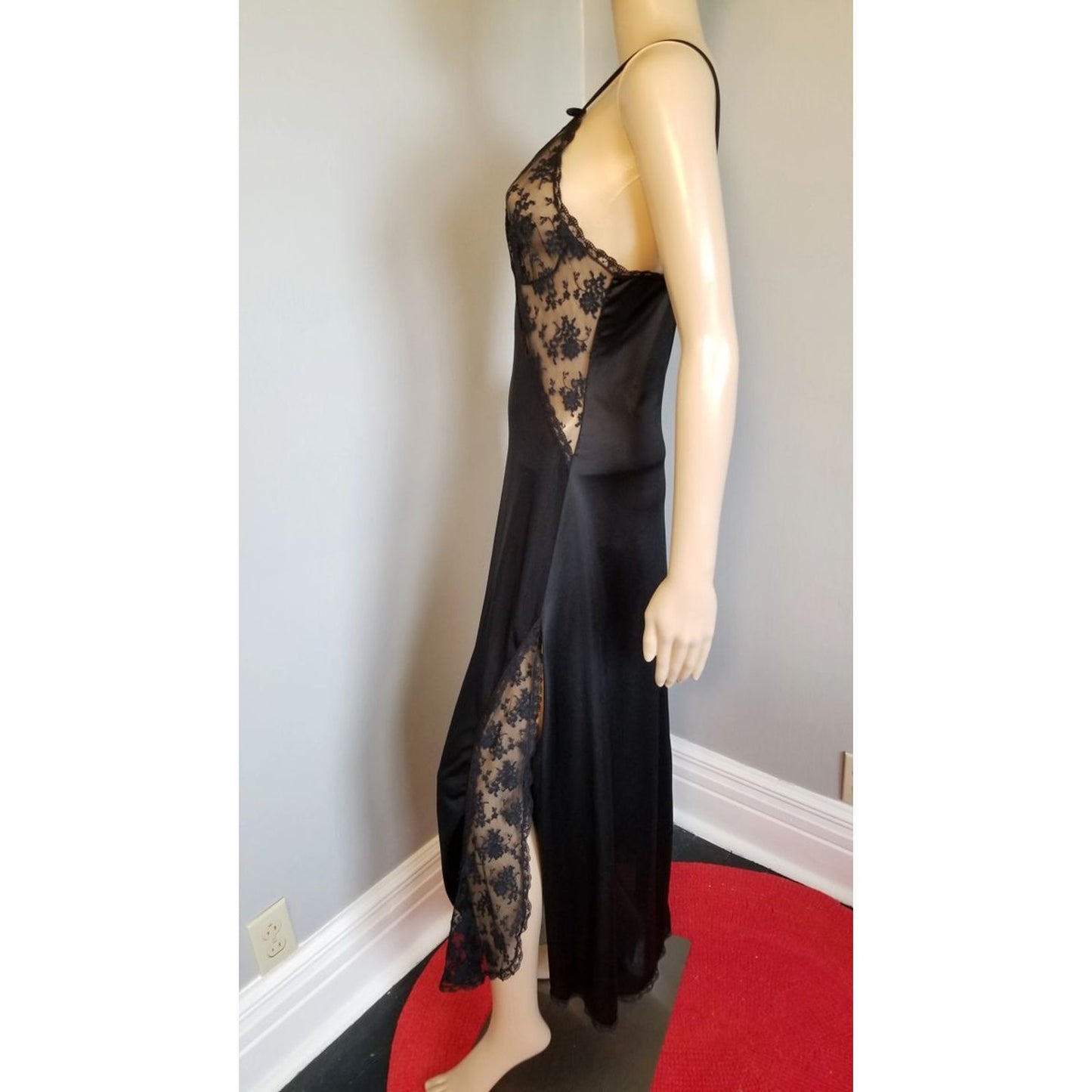 70s Vintage Lady Cameo of Dallas Black Column Gown - M