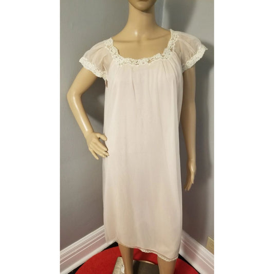 50s Vintage Sweet and Simple Blush Pink Artemis Nightie - S