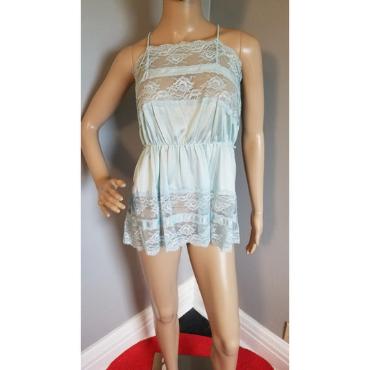 70s Vintage Baby Blue Notte Camisole - L