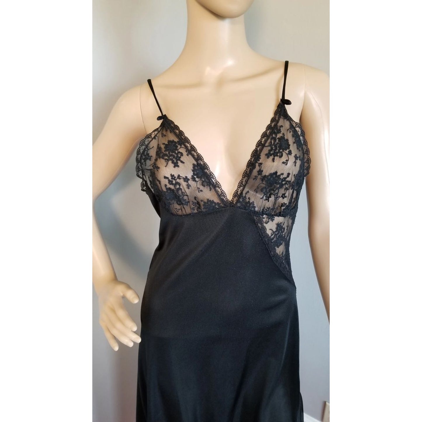 70s Vintage Lady Cameo of Dallas Black Column Gown - M