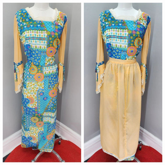 70s Vintage Handmade Prairie Maxi with Gunne Vibes - L