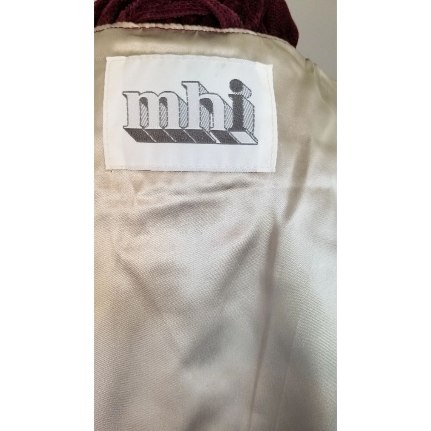 80s Vintage mhi Velvet Textured Ruffle Overcoat - M