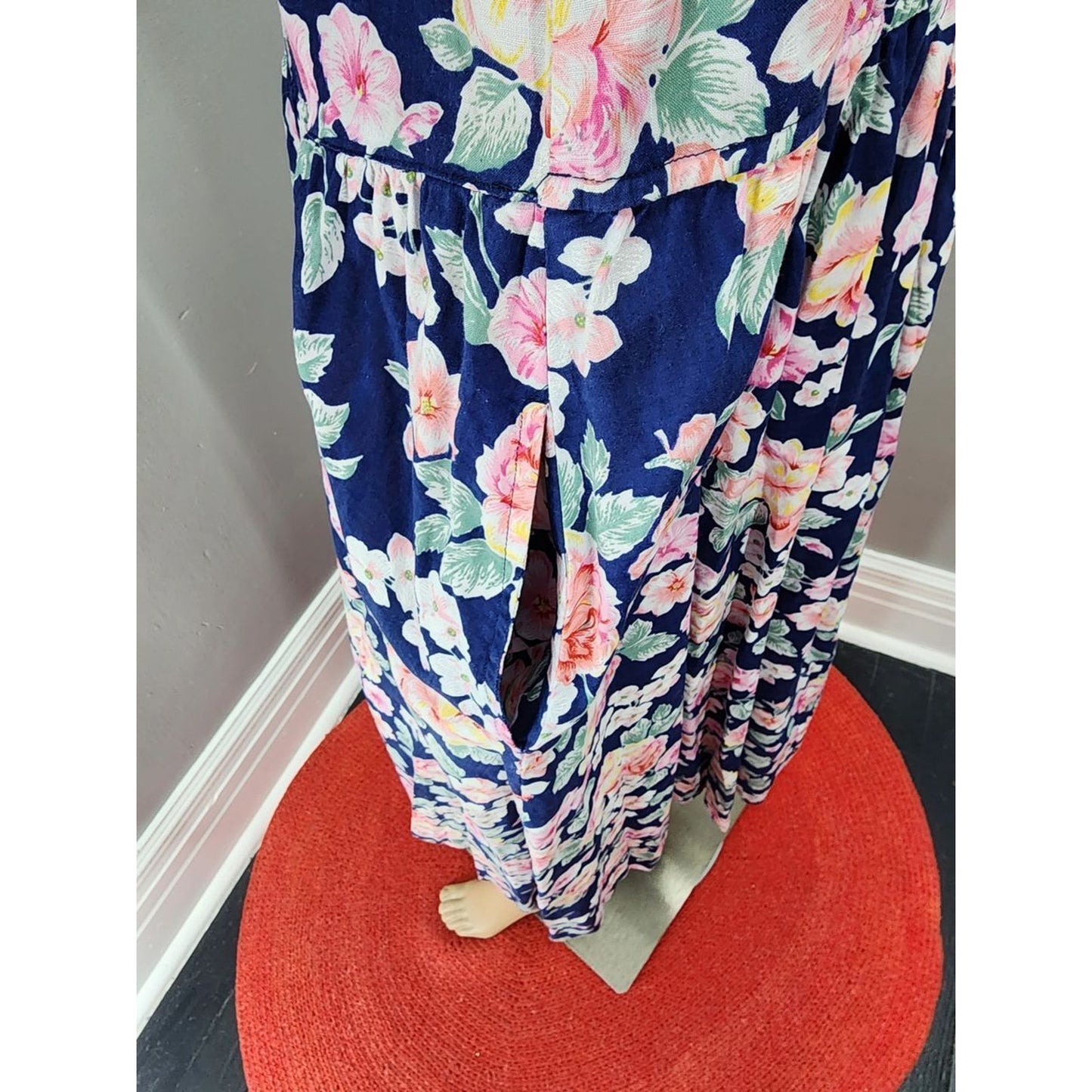 90s Vintage Adonna Floral Leisure Dress Cottagecore - L