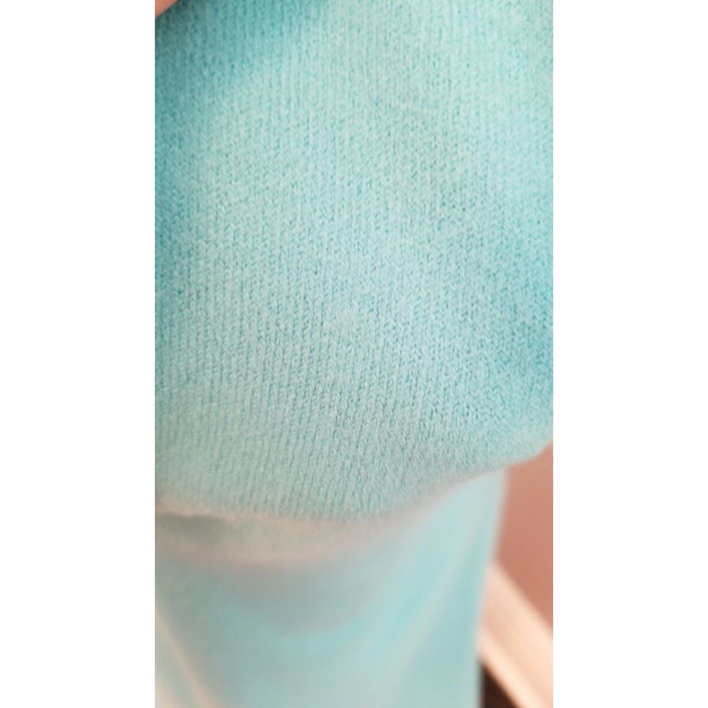 60s Vintage Robin Egg Blue Sweater Shift Dress - M/L