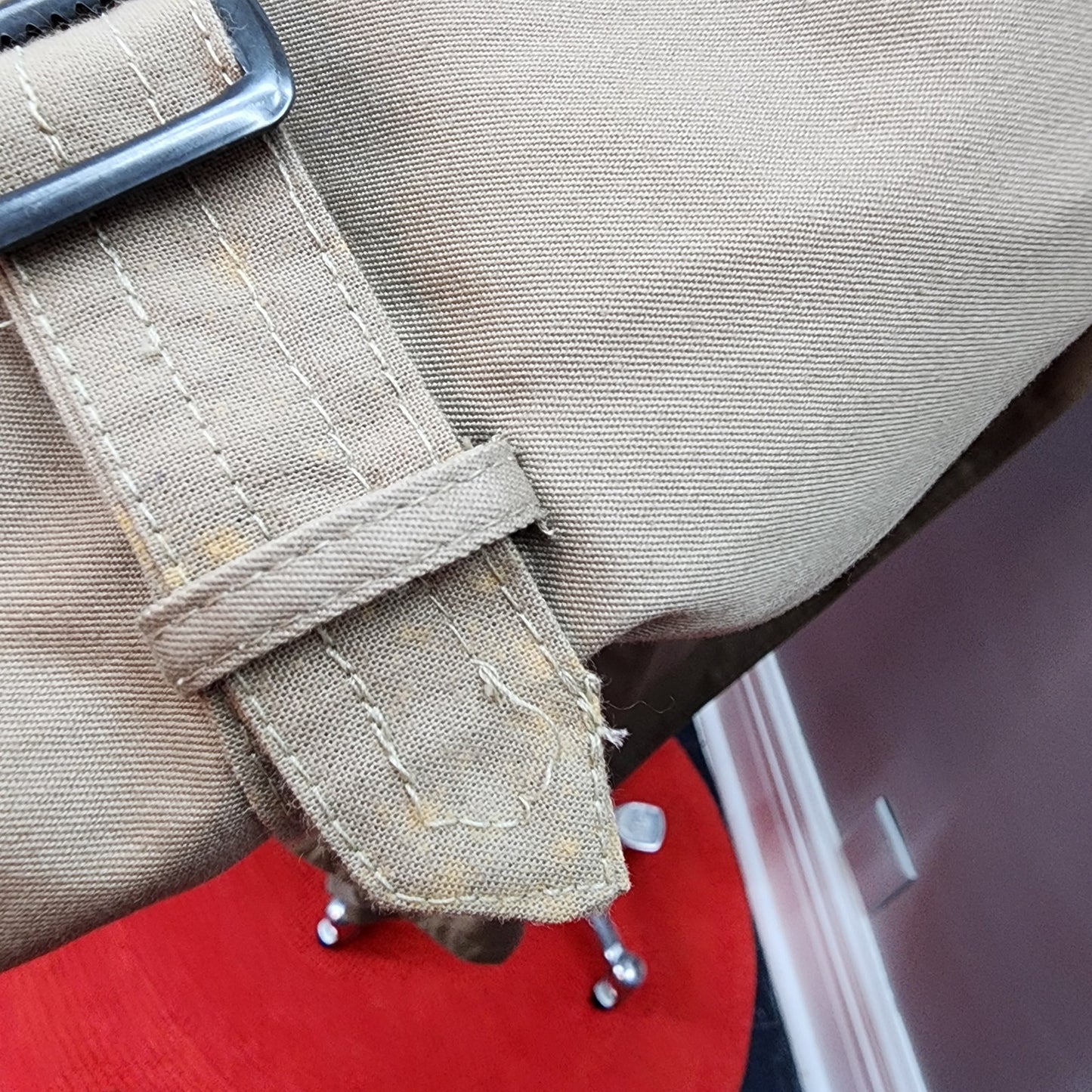 80s Vintage Men's Khaki Stafford All Weather Trench Coat - 44L