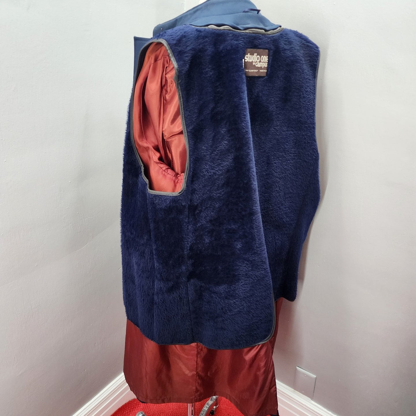 60s Vintage Men's Studio One by Campus Navy Overcoat  - 46L XXL