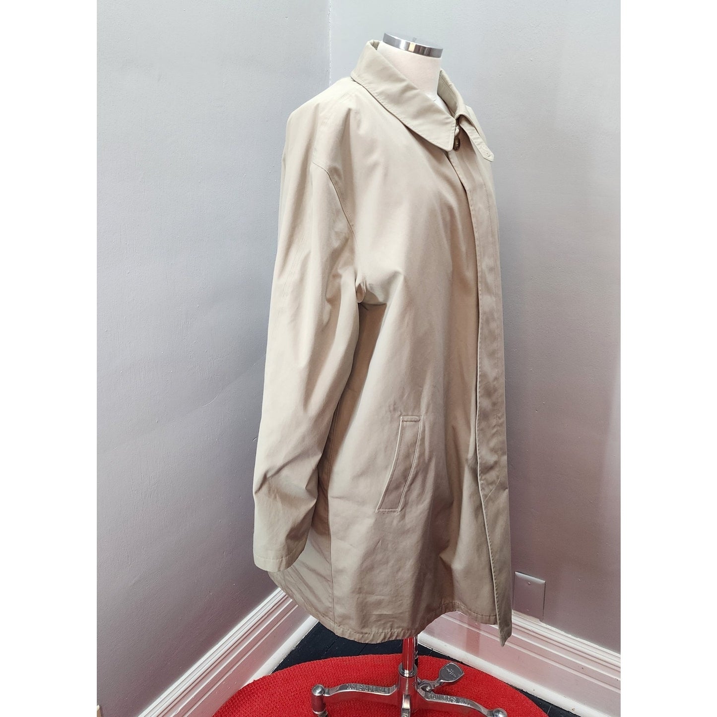 80s Vintage Men's Khaki Stafford All Weather Trench Coat - XL Long