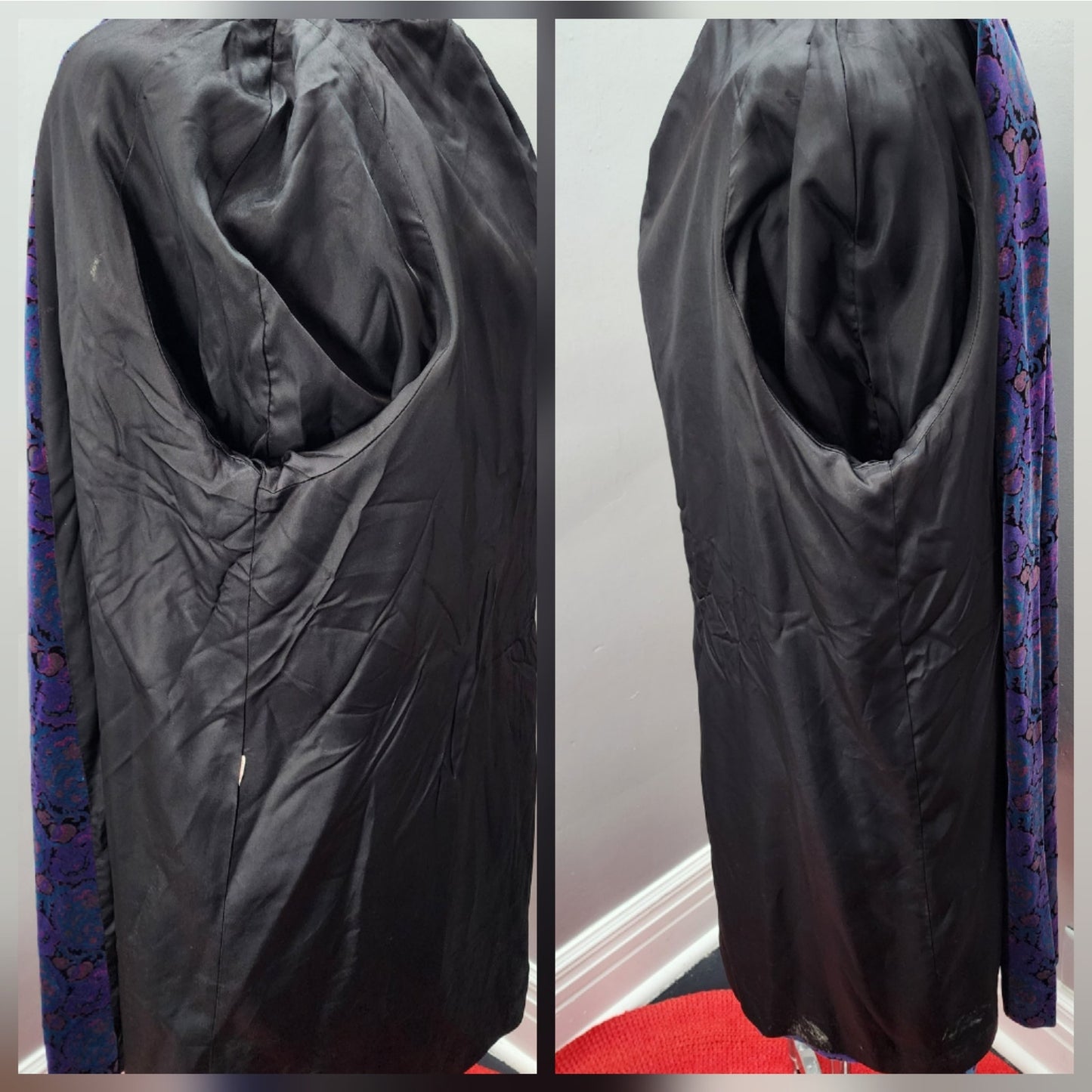 80s Vintage Velvet Oversize Coat Jacket Classic 80s - L