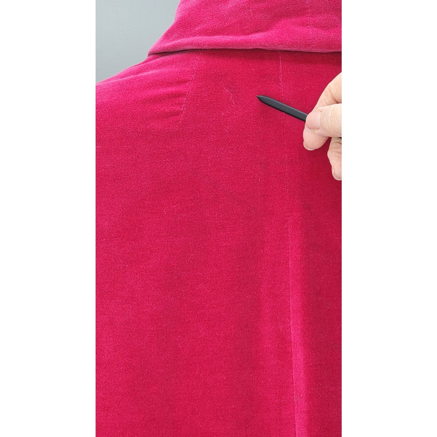 60s Vintage Marguerite Rubel Red Raspberry Velvet Swing Coat - L