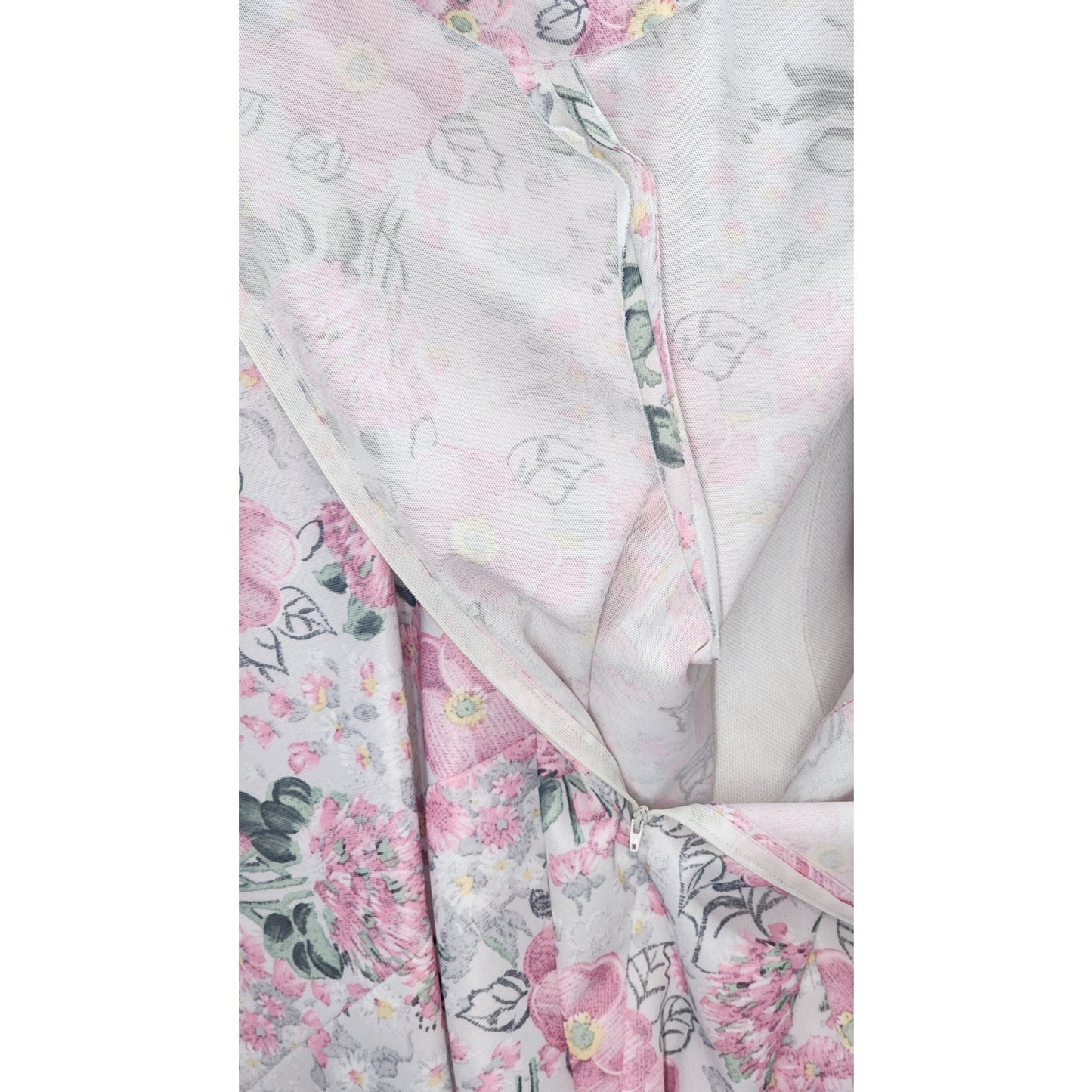 70s Vintage Handmade Poppy and Hydrangea Maxi - L Tall