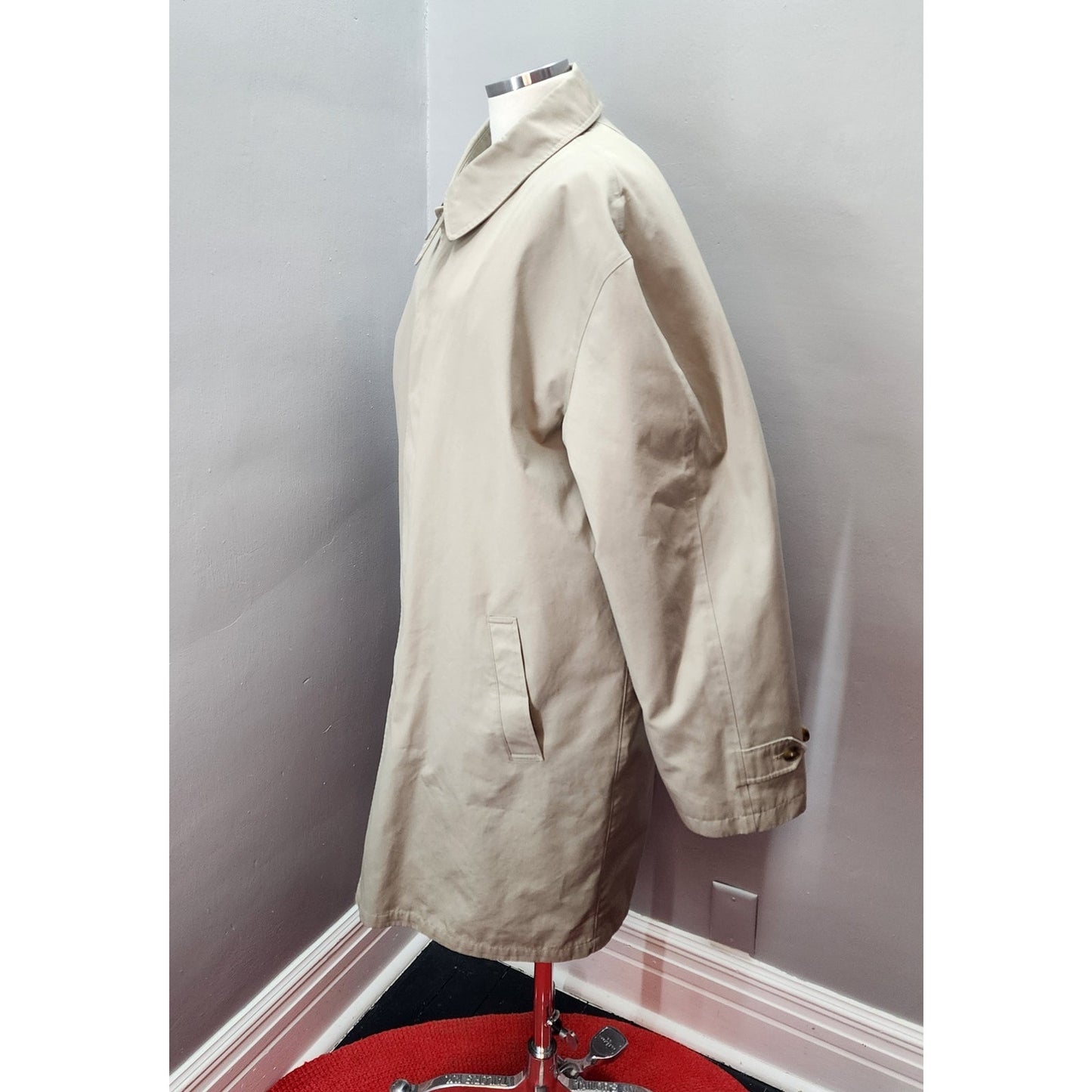 80s Vintage Men's Khaki Stafford All Weather Trench Coat - XL Long