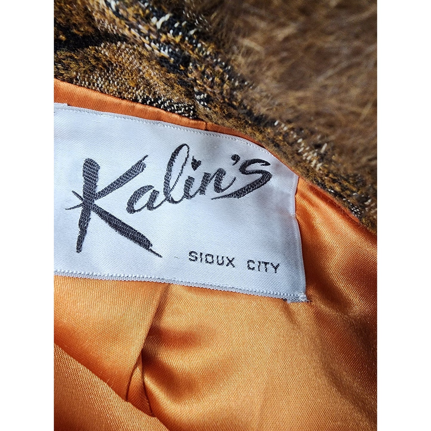 60s Vintage Kalin's (Holly Classic)Tapestry Coat w/Fur Trim - XXL