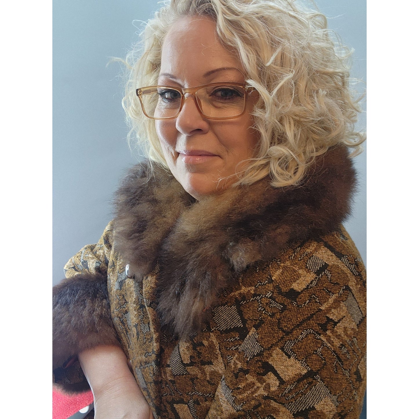 60s Vintage Kalin's (Holly Classic)Tapestry Coat w/Fur Trim - XXL