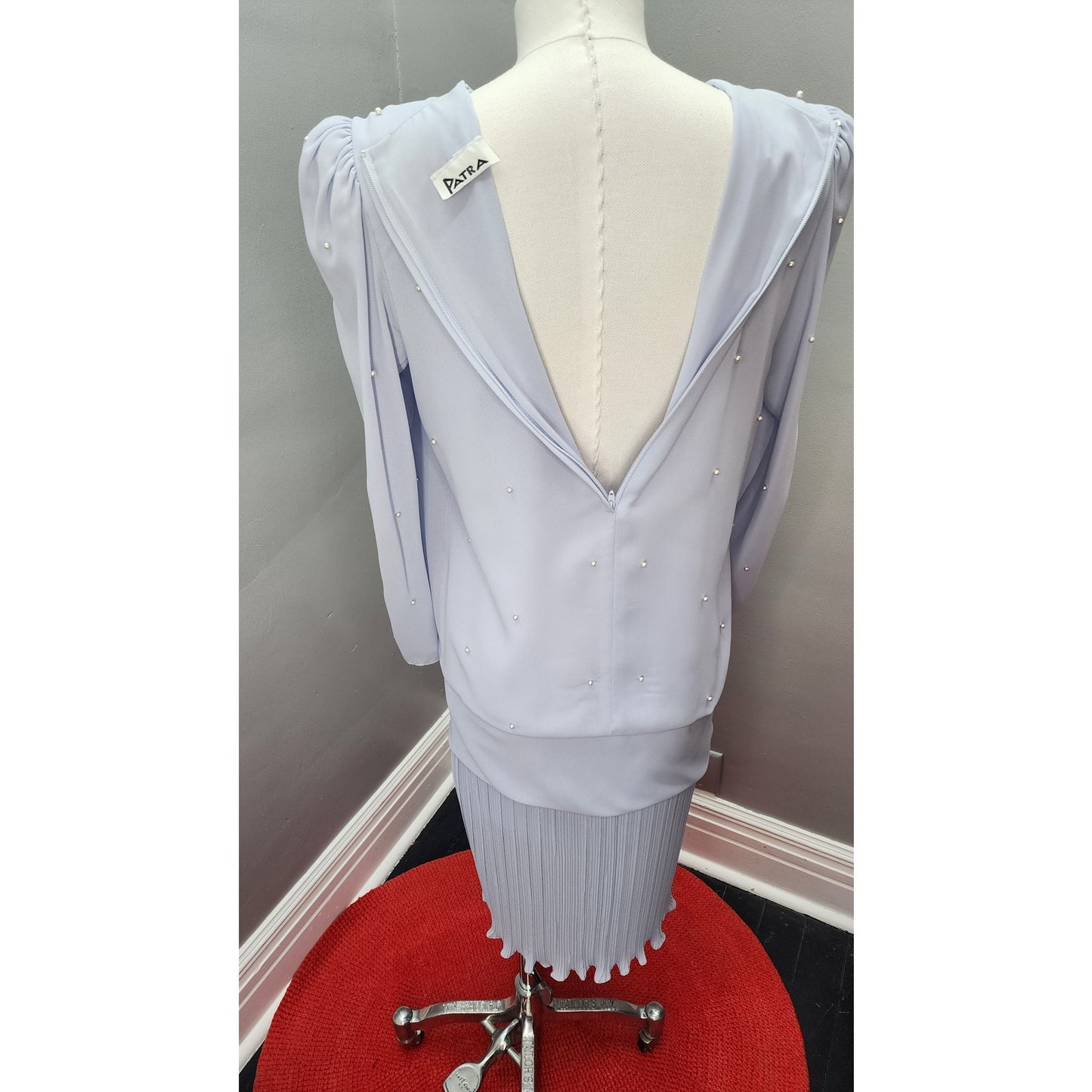 80s Vintage Patra Pale Lavender Drop Waist Cocoon Dress - S