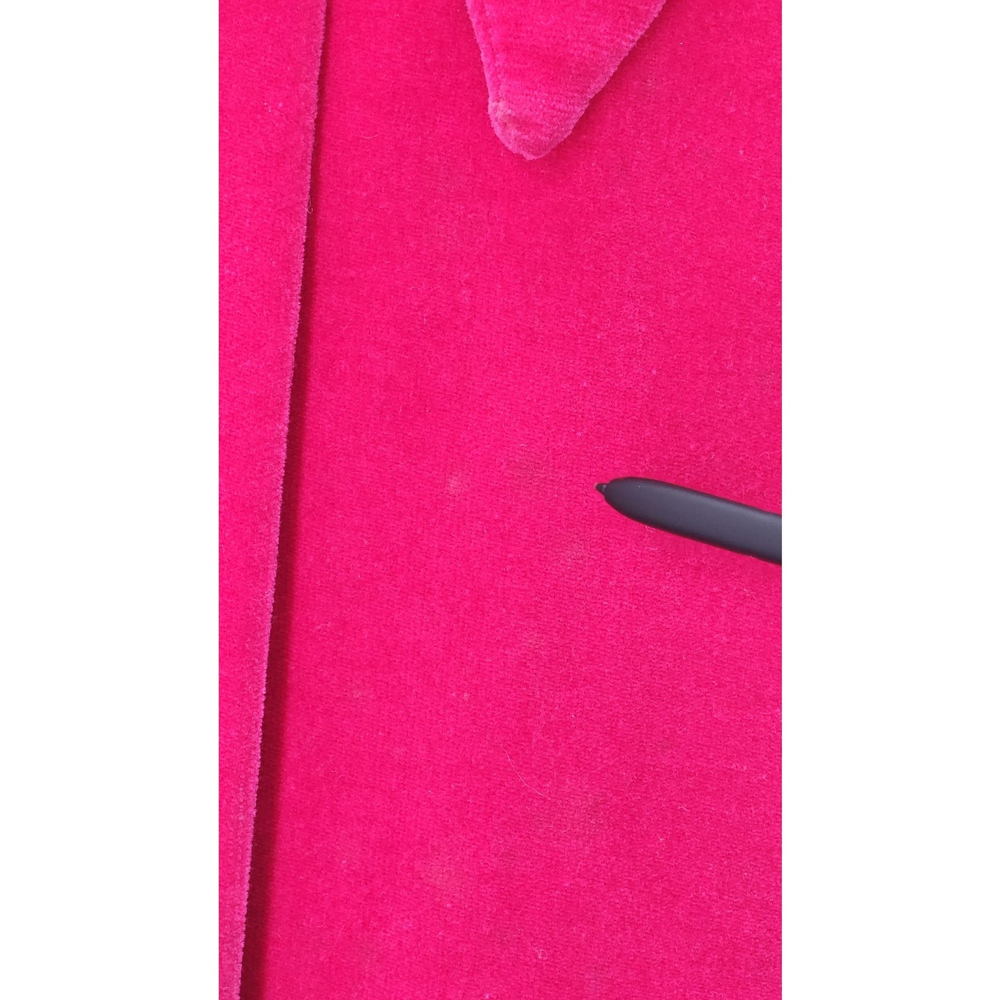 60s Vintage Marguerite Rubel Red Raspberry Velvet Swing Coat - L