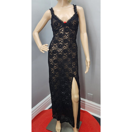90s Vintage Secret Treasure Stretch Lace Lingerie Wiggle - M