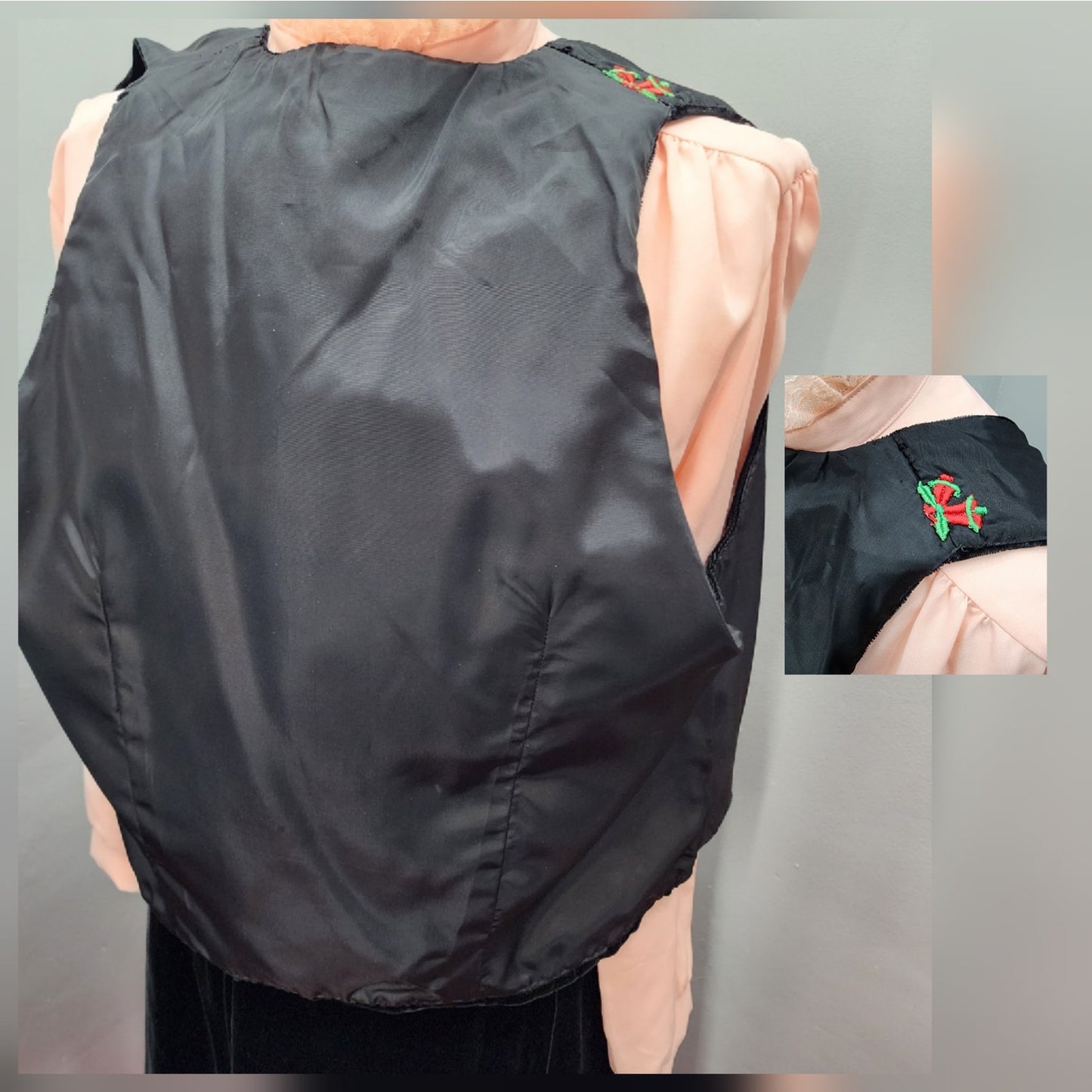 80s Vintage 3 Piece Black Velvet Skirt Suit, stage outfit?  Read - L