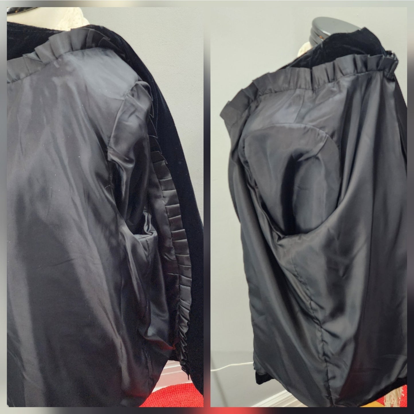 80s Vintage 3 Piece Black Velvet Skirt Suit, stage outfit?  Read - L
