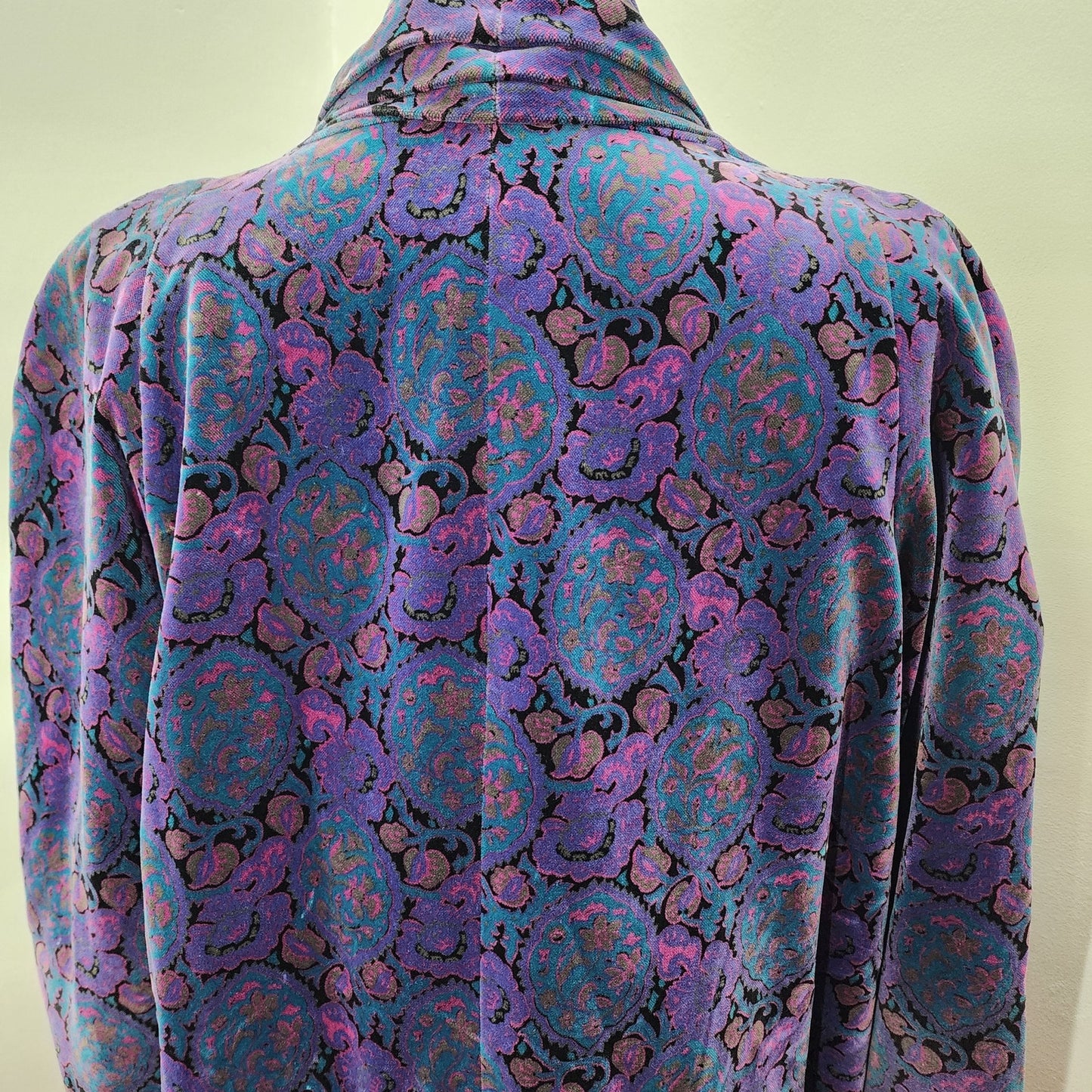 80s Vintage Velvet Oversize Coat Jacket Classic 80s - L