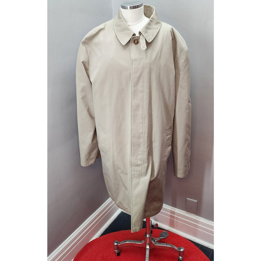 80s Vintage Men's Khaki Stafford All Weather Trench Coat - XL Long