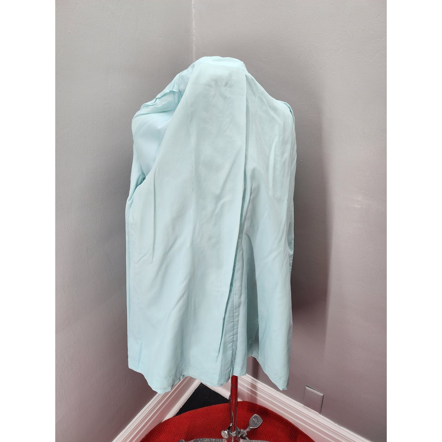 80s Vintage Robbin Egg Blue Trench / Overcoat - XLP