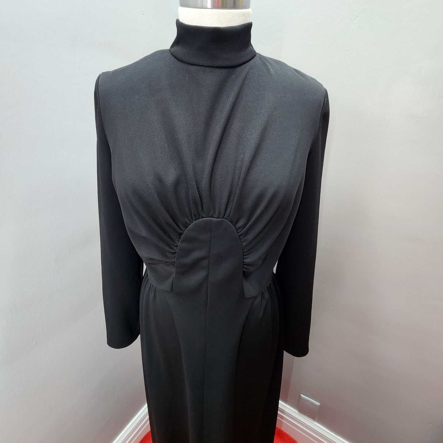 70s Vintage Puritan Forever Young Black Column Maxi - M